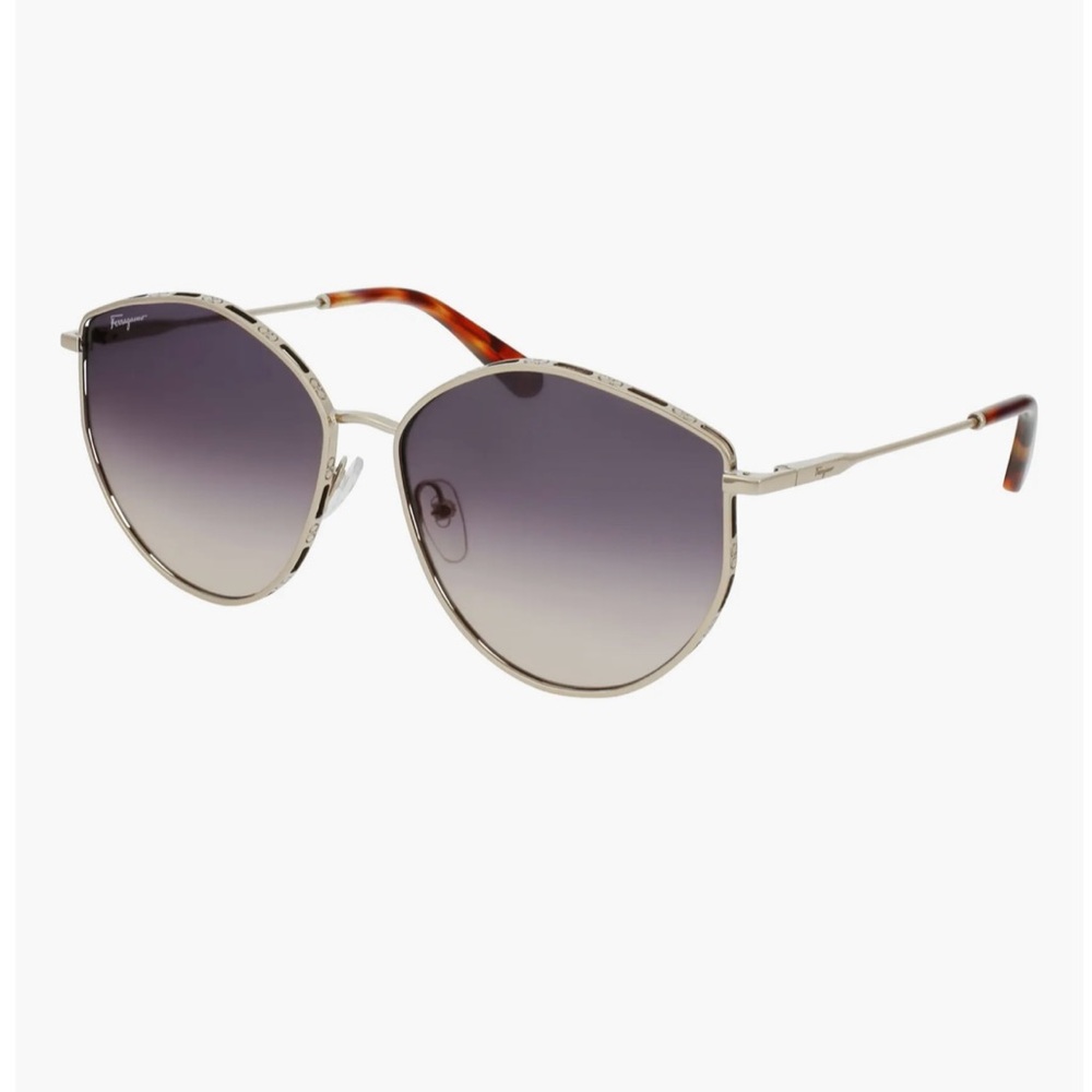 FERRAGAMO Gancini Tea Cup 59mm Gradient Round Sunglasses